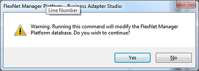 Warning dialog