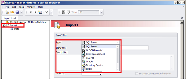 Data source connection page