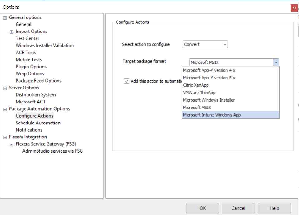 Configure Convert Action for Automation